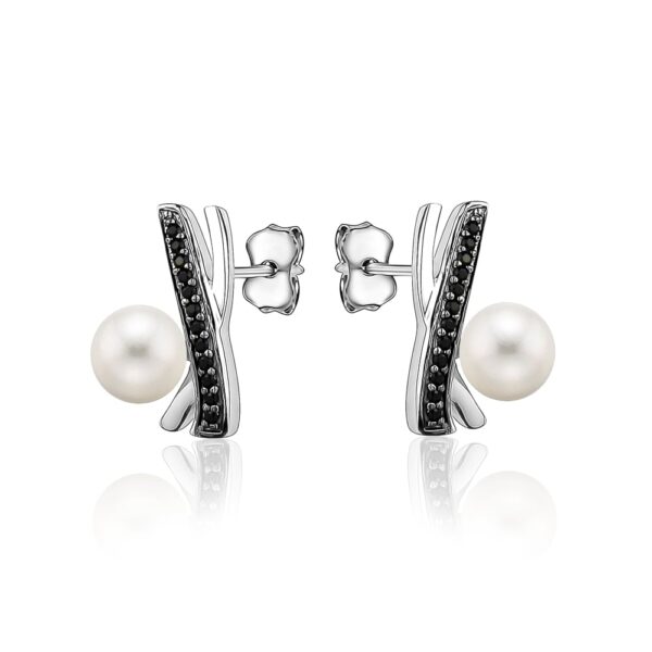 Sterling Silver XO Pearl Earrings