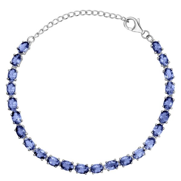 Sterling Silver Tanzanite Tennis Bracelet