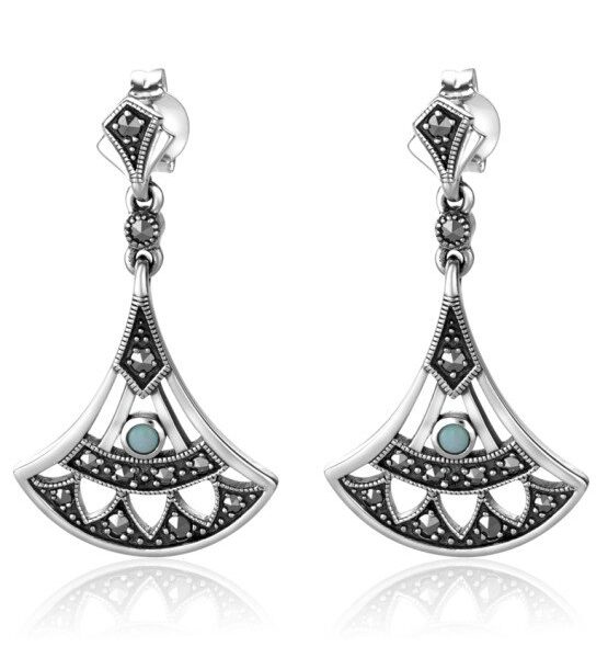 Sterling Silver Fan Earrings