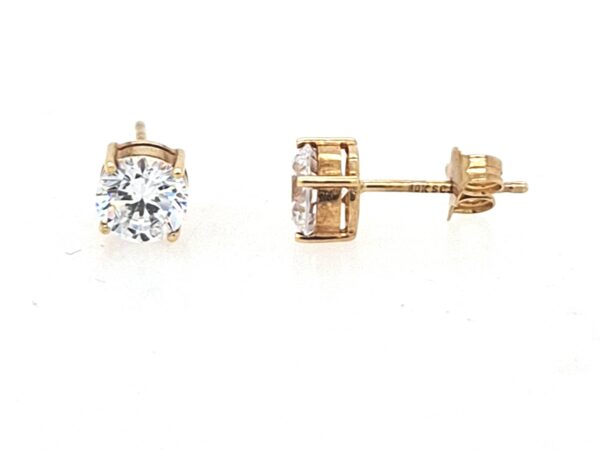 Gold Cubic Zirconia Stud Earrings