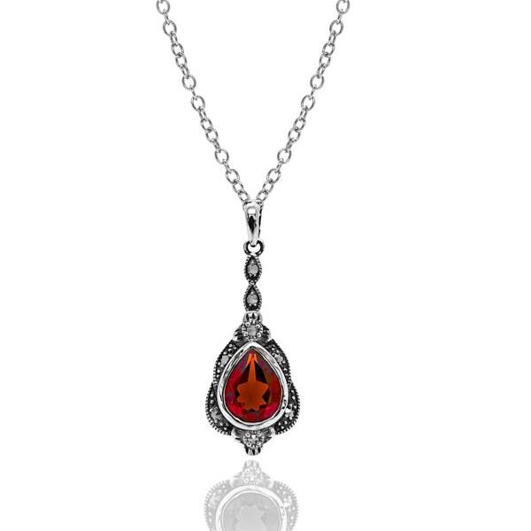 Sterling Silver Marcasite Necklace