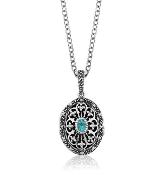 Sterling Silver Marcasite Locket