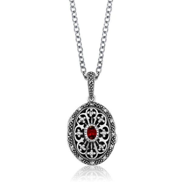 Sterling Silver Marcasite Locket