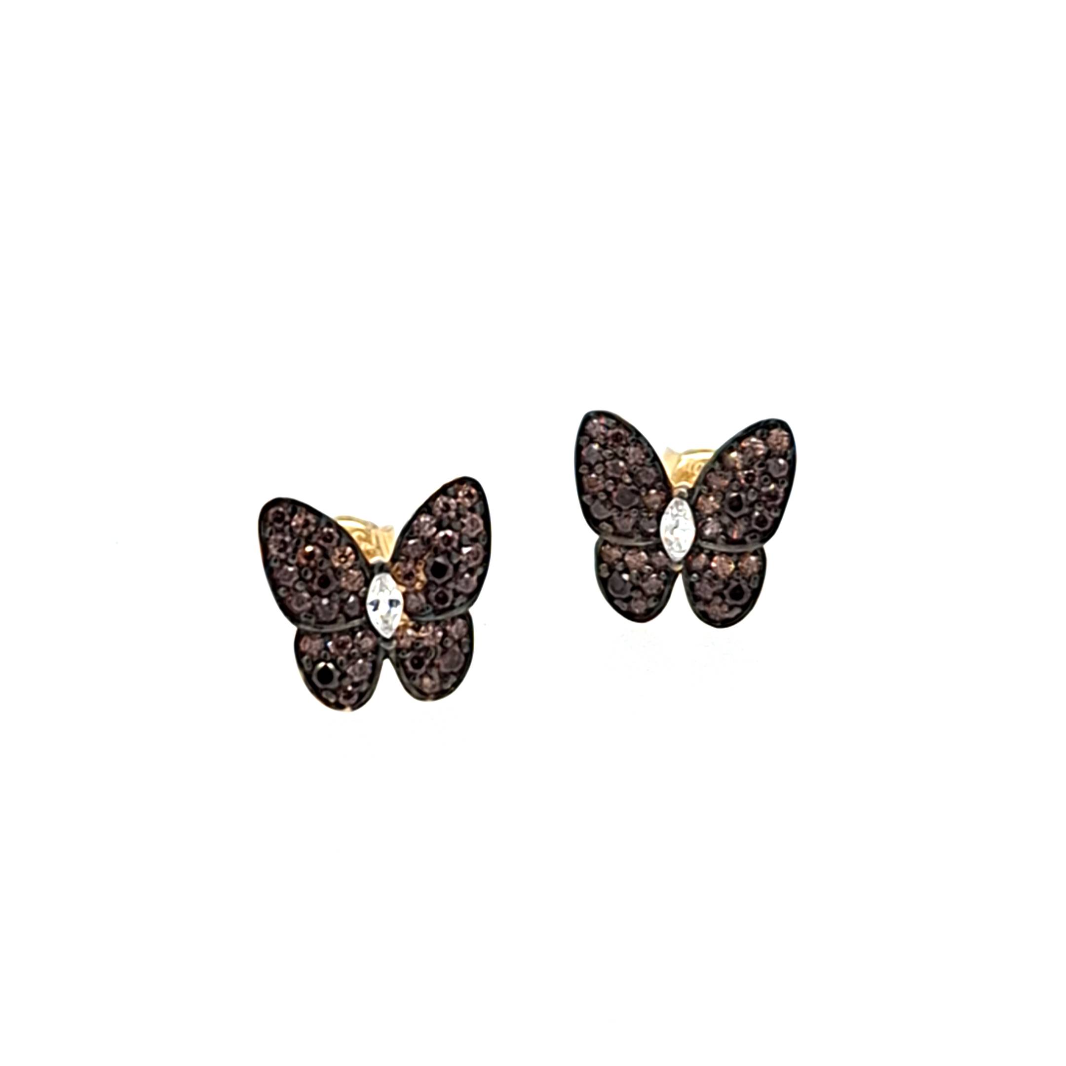 Gold Butterfly Stud Earrings Sapphires Jewellers