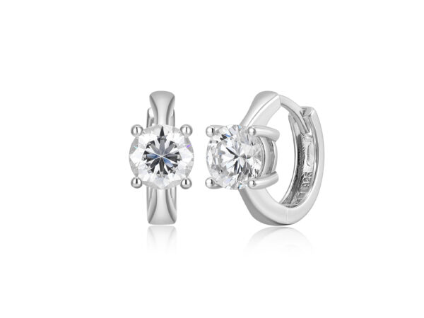 Reign Silver Huggie Earrings