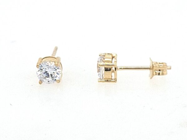 Gold Cubic Zirconia Stud Earrings