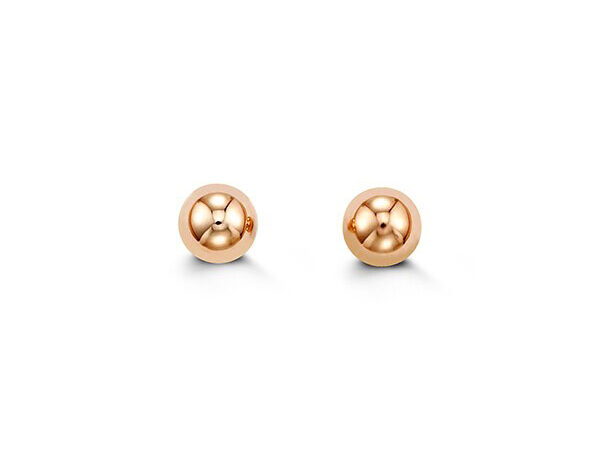 10K Rose Gold Ball Stud Earrings