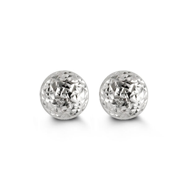 10K Diamond Cut Ball Stud Earrings
