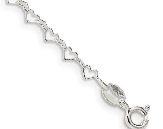 Sterling Silver Heart Link Bracelet