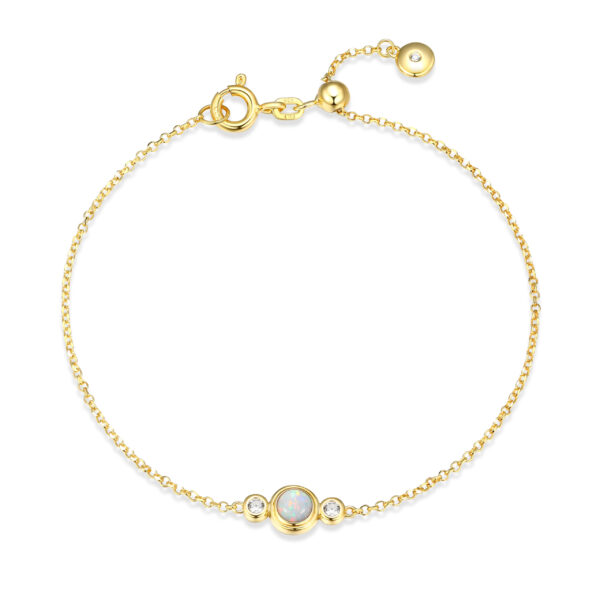 Gold Plated Birthstone Bracelet October