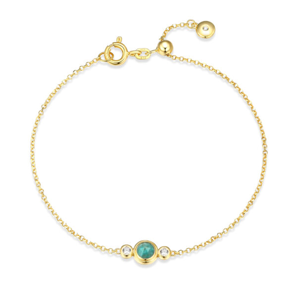 Gold Plated Birthstone Bracelet December
