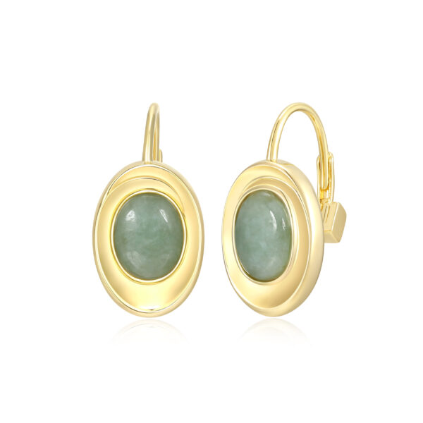 Silver ELLE Gold Plated Jade Earrings