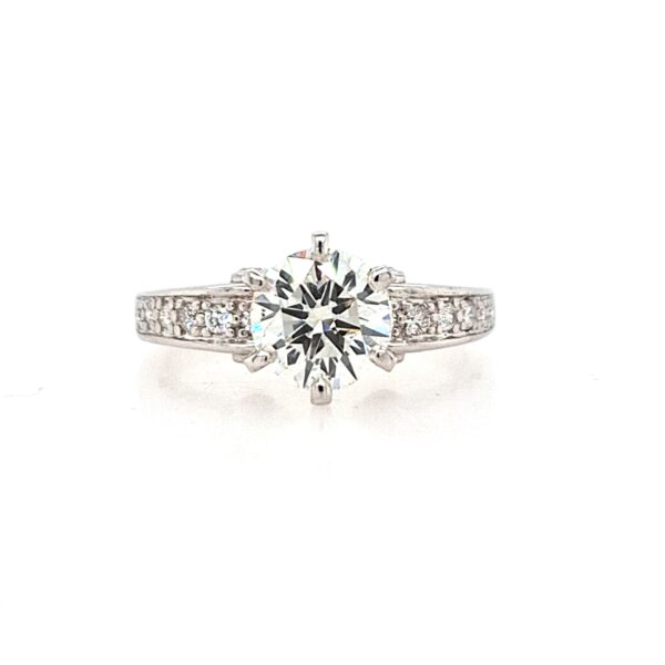 ESTATE Scroll Diamond Engagement Ring