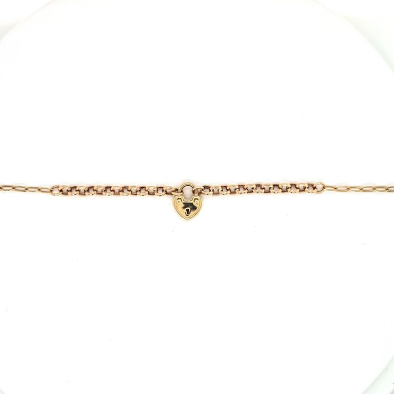Gold Heart Padlock Bracelet Sapphires Jewellers