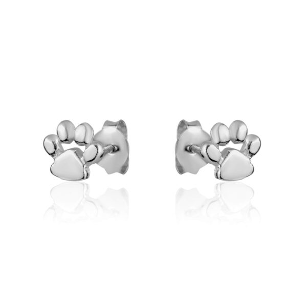Sterling Silver Paw Stud Earrings