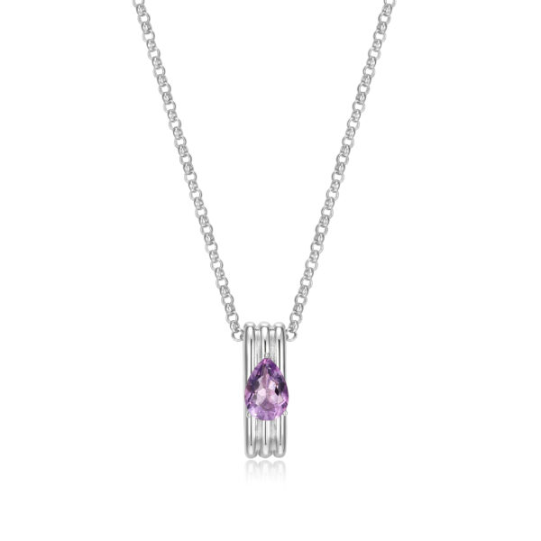 Sterling Silver ELLE Amethyst Necklace