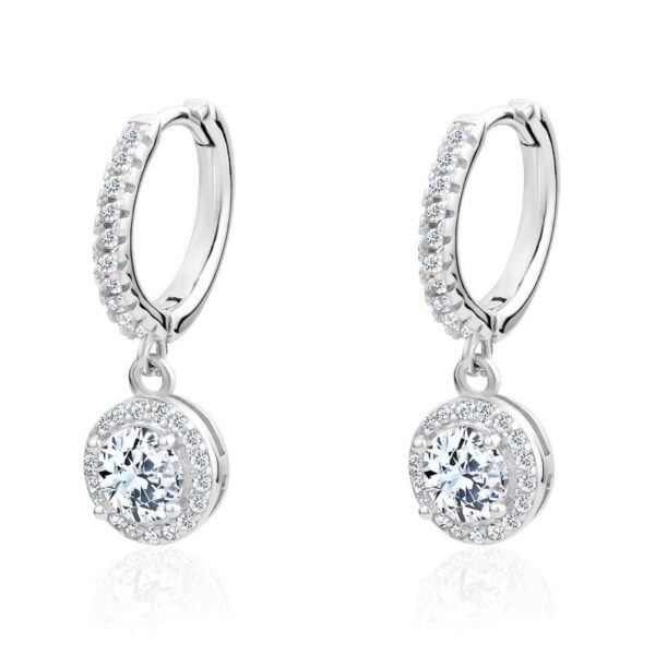 Moissanite Sterling Silver Halo Earrings