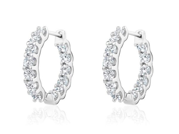 Moissanite Sterling Silver Huggie Hoops