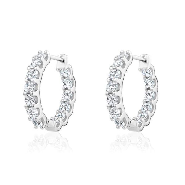 Moissanite Sterling Silver Huggie Hoops