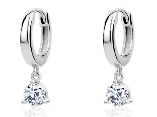 Moissanite Sterling Silver Huggie Earrings