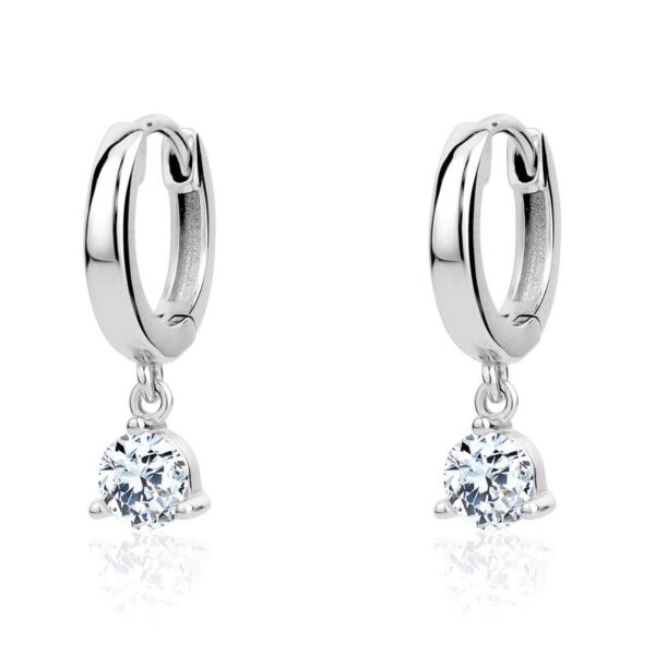 Moissanite Sterling Silver Huggie Earrings