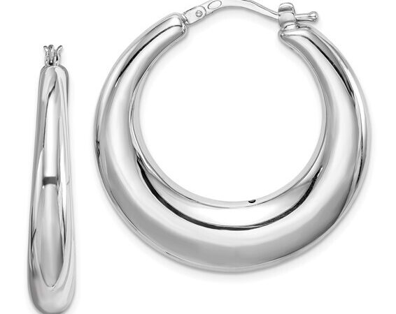 Sterling Silver Crescent Hoop Earrings
