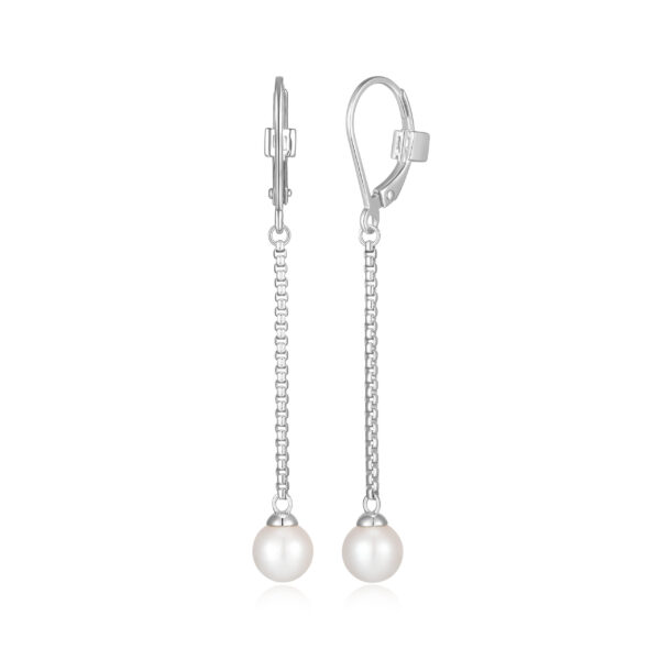 Sterling Silver ELLE Pearl Dangle Earrings