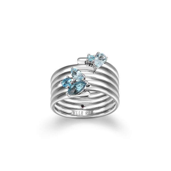 Silver ELLE Blue Topaz Ring