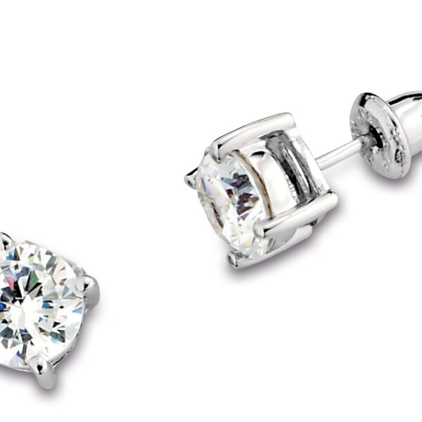 Silver ELLE Cubic Zirconia Stud Earrings