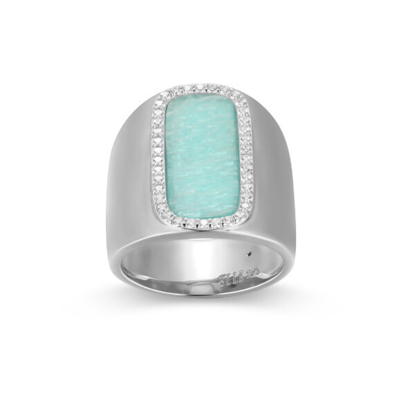 Silver ELLE Amazonite Ring
