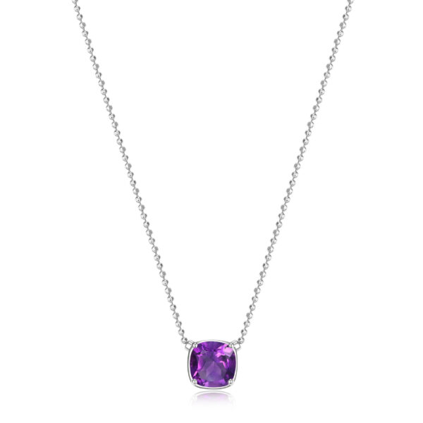 Silver ELLE Amethyst Pendant Necklace