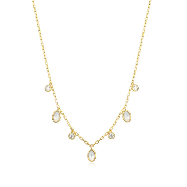 Reign Gold Plated Mother of Pearl Necklace