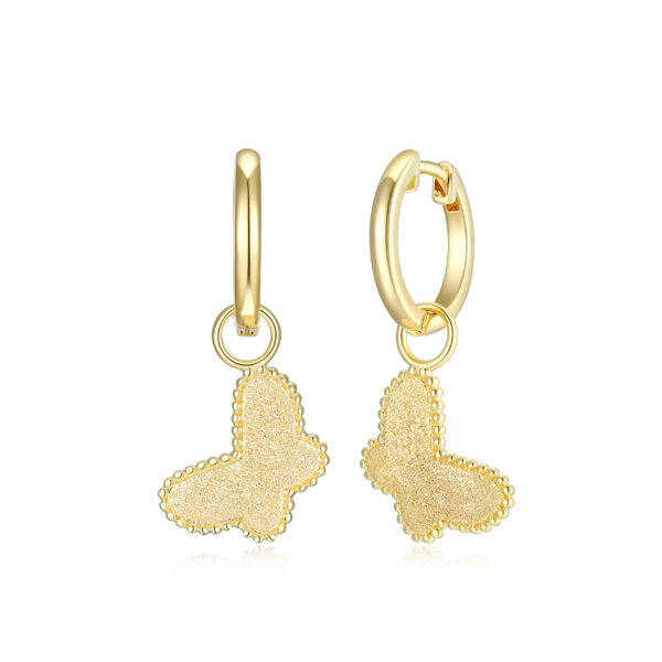 Reign18K Gold Plated Butterfly Huggie Earrings