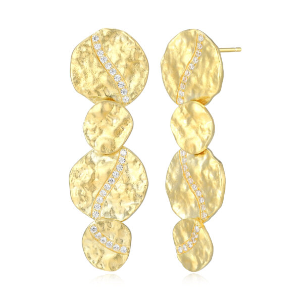 ELLE Gold Vermeil Matte Drop Earrings