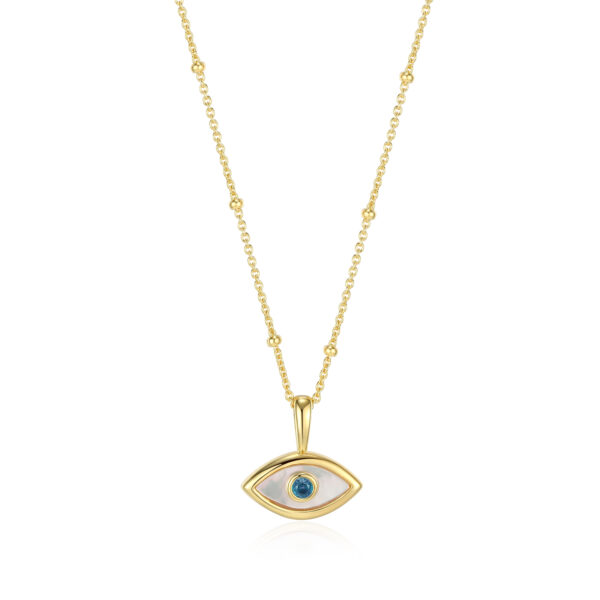 Reign Gold Plated Silver Evil Eye Necklace