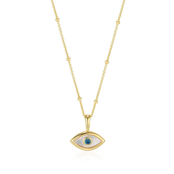 Reign Gold Plated Silver Evil Eye Necklace