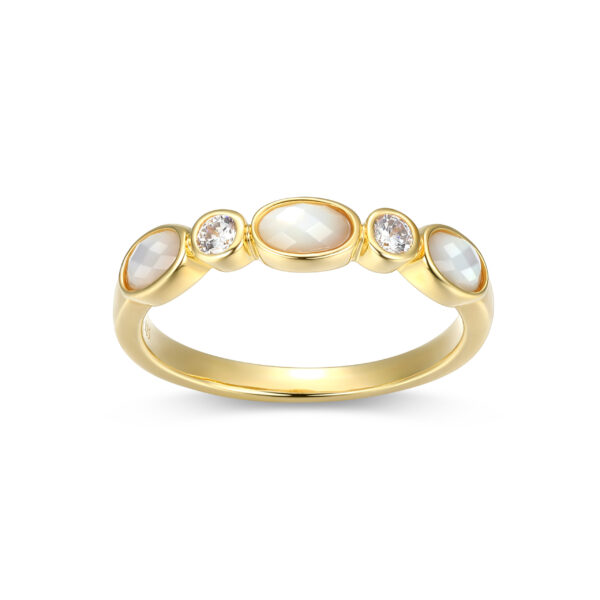 Reign Gold Plated Mother of Pearl Ring