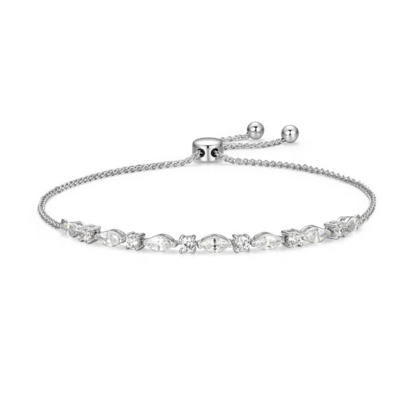Reign Silver Marquise & Round CZ Bolo Bracelet