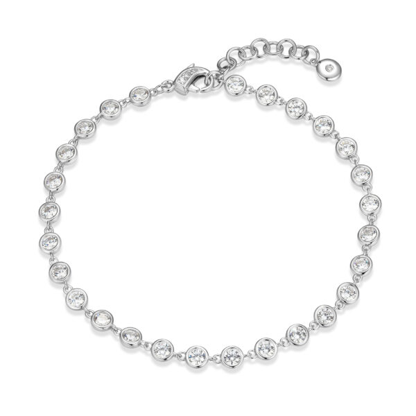 Reign Silver Bezel Cubic Zirconia Bracelet
