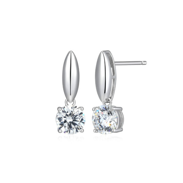 Reign Silver Drop Cubic Zirconia Earrings