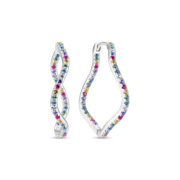 Sif Jakobs Rainbow CZ Wave Hoop Earrings