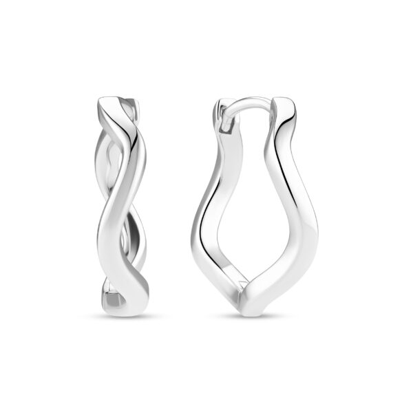 Sif Jakobs Silver Wave Huggie Hoop Earrings