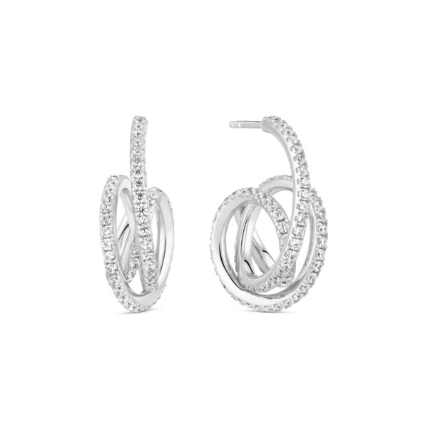 Sif Jakobs Silver CZ Spiral Hoop Earrings