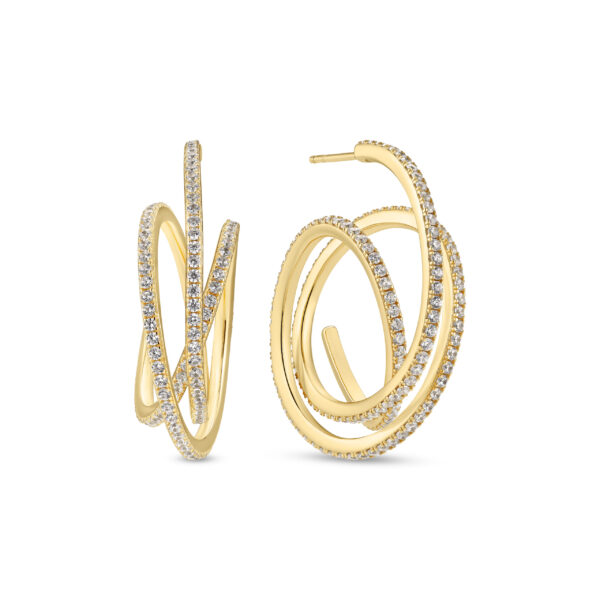 Sif Jakobs 18K Gold Plated Spiral CZ Hoops