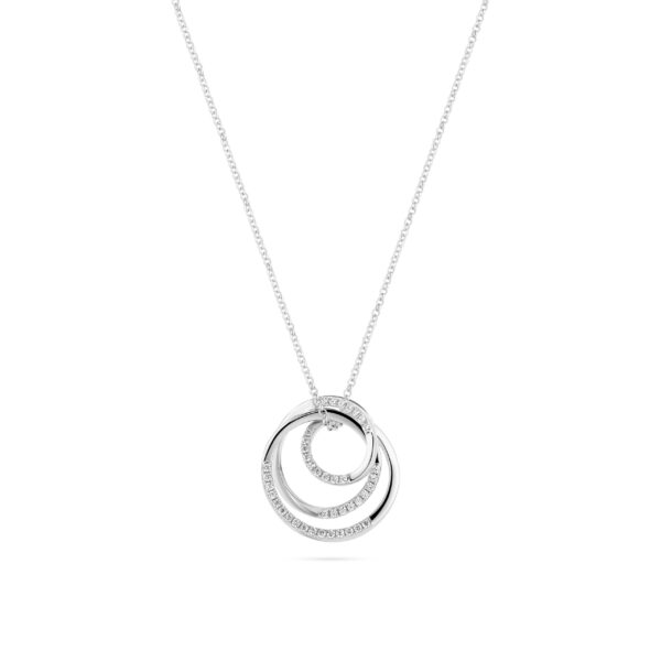 Sif Jakobs Silver Spiral CZ Pendant Necklace