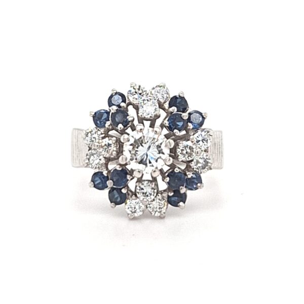 ESTATE Diamond & Sapphire Cluster Ring