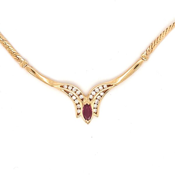 ESTATE Ruby & Diamond Necklace