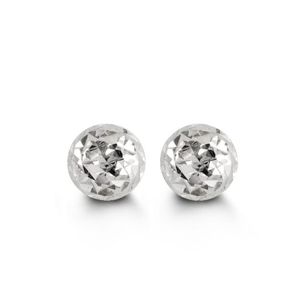 10K Diamond Cut Ball Stud Earrings