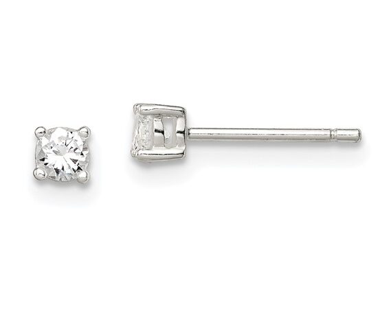 Sterling Silver Mini CZ Stud Earrings