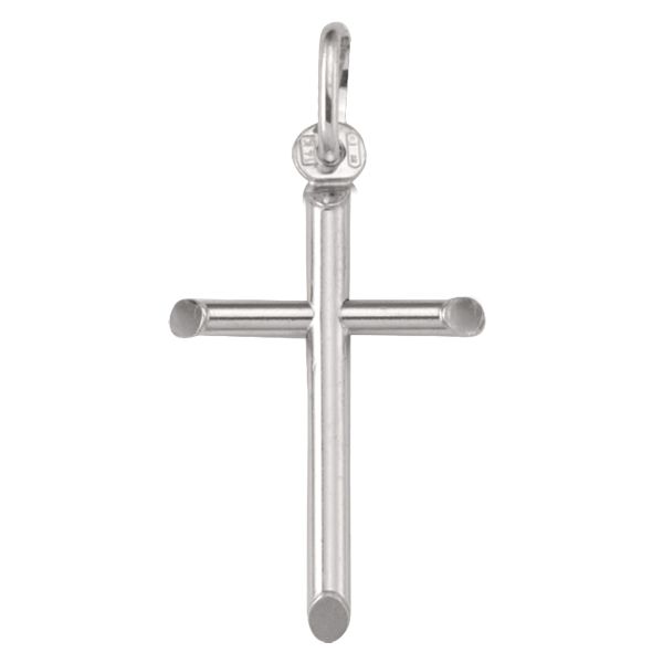 10K White Gold Cross